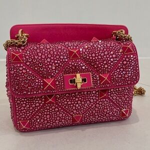 Valentino Sparkling Rhinestone Bag – Bright Pink
